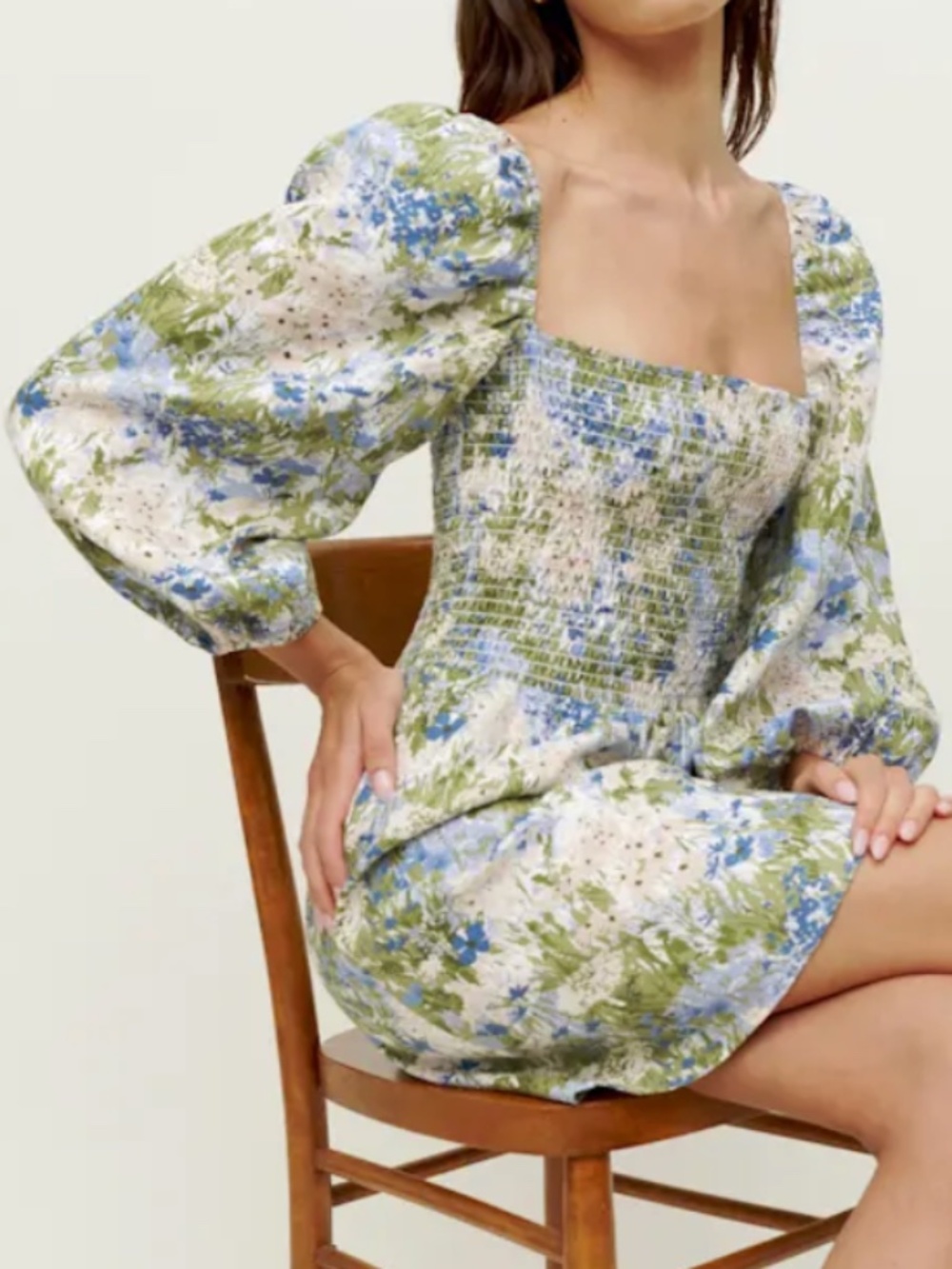 Reformation Greyson Linen Dress Hillside - Size M